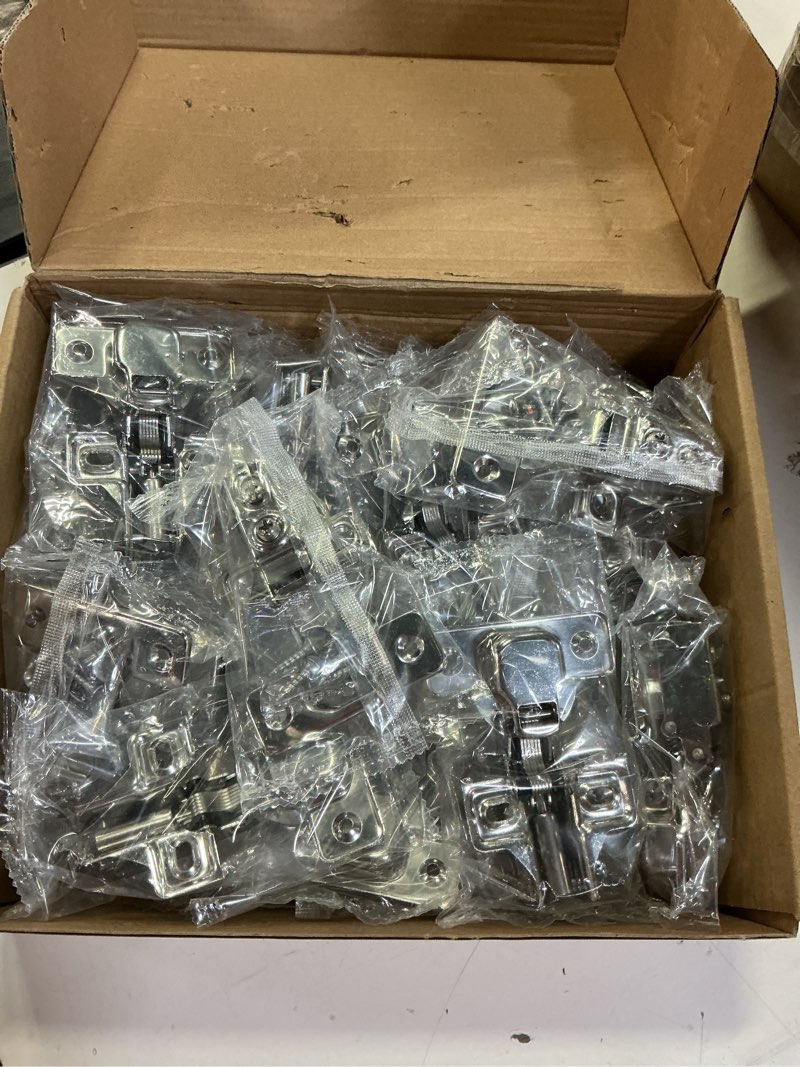 Condition photo showing Good Condition for 20 pack soft close cabinet door hinges for 1/2" partial overlay, 105 degree opening angel, stainless concealed kitchen cabinet hinges with mounting screws, manual and door bumpers 20 1/2 inch overlay