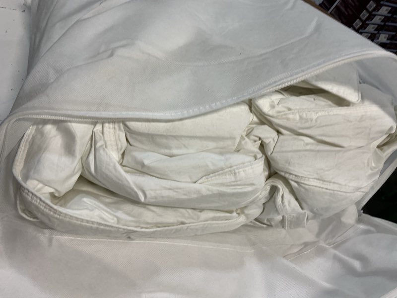 Condition photo showing As Is for all-season luxe goose down comforter, king/cal king, white