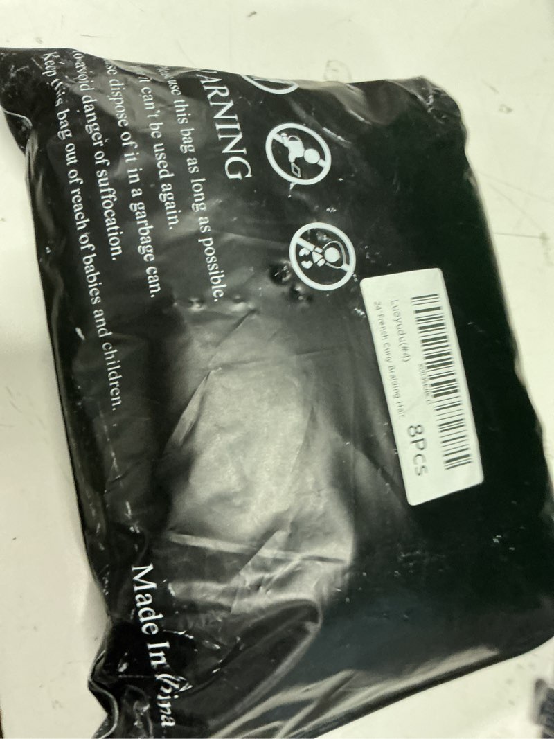 Condition photo showing New/Like New for french curly braiding hair,#4 brown synthetic bouncy braiding hair 75g/pack crochet hair extensions 24inch 8pack french curl braiding hair extensions 4# 24 inch (pack of 8)