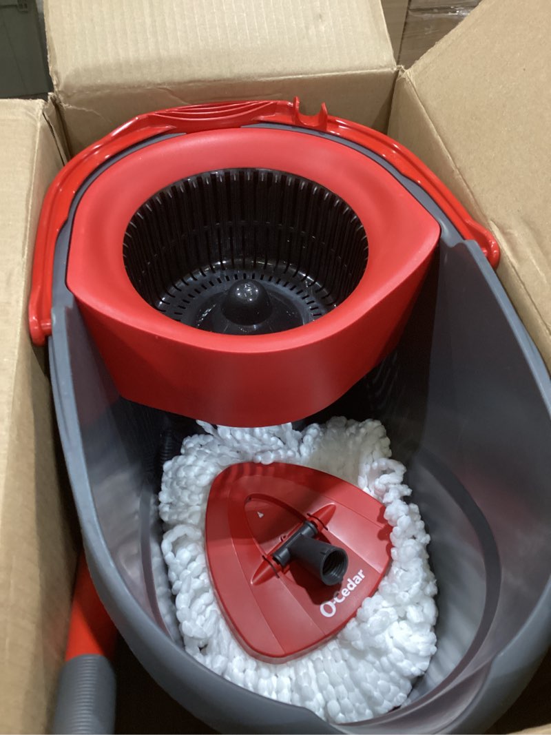 Condition photo showing Good Condition for o-cedar easywring microfiber spin mop, bucket floor cleaning system, red, gray, standard easywring spin mop & bucket
