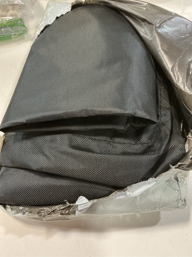 Condition photo showing New/Like New for broadcast spreader cover, 600d heavy duty waterproof hopper cover for 85-100lb fertilizer seed salt spreaders, universal lawn rain guard with elastic hem & reflective handles (26"x26"x10")