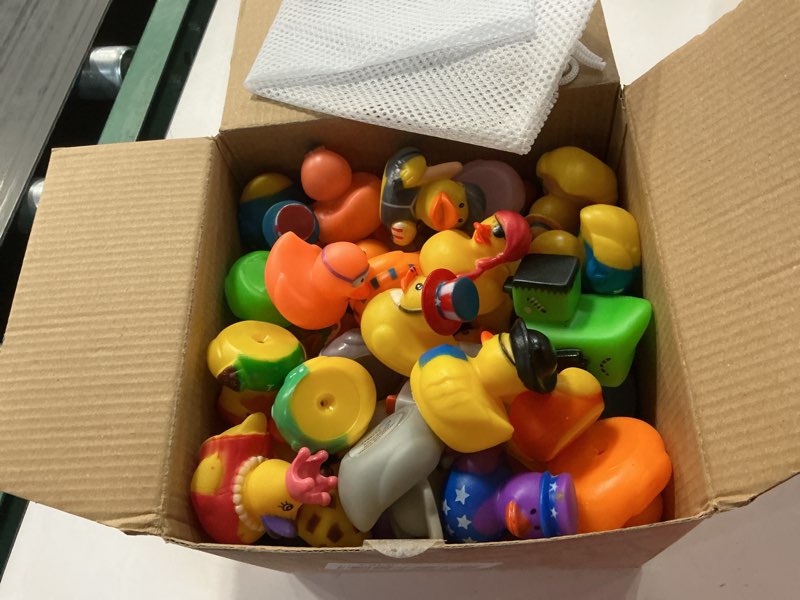 Condition photo showing Good Condition for JOYIN 60 Pcs Rubber Ducks, Random Assortment Ducks Bulk with Mesh Carry Bag, Mini Rubber Duckies for Baby Bath Toys, Kids Toddler Summer Pool Toys Birthday Gifts Party Favors