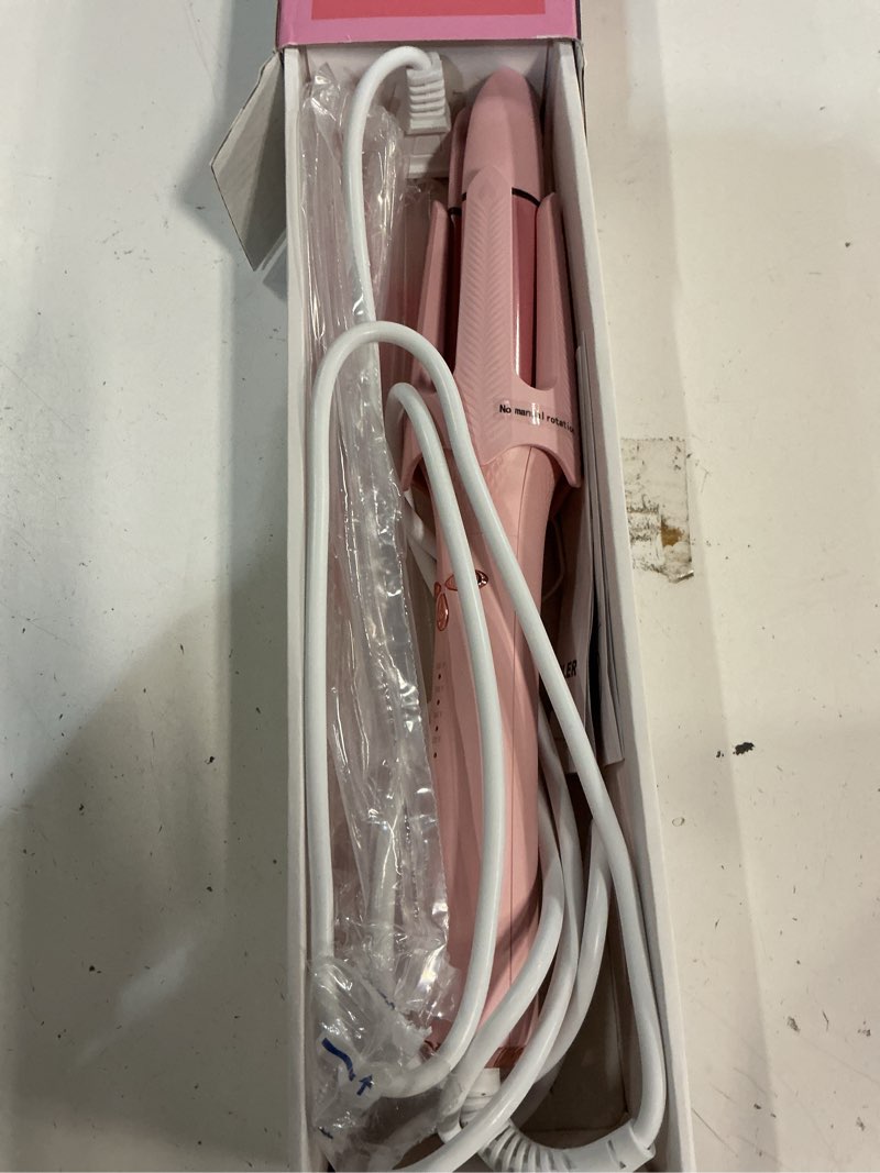 Condition photo showing Good Condition for auto rotating hair curler - 4 temperature and timer settings, automatic curling iron with automatic shut-off, anti-tangle and scalding, curling wand for long lasting curls (pink)