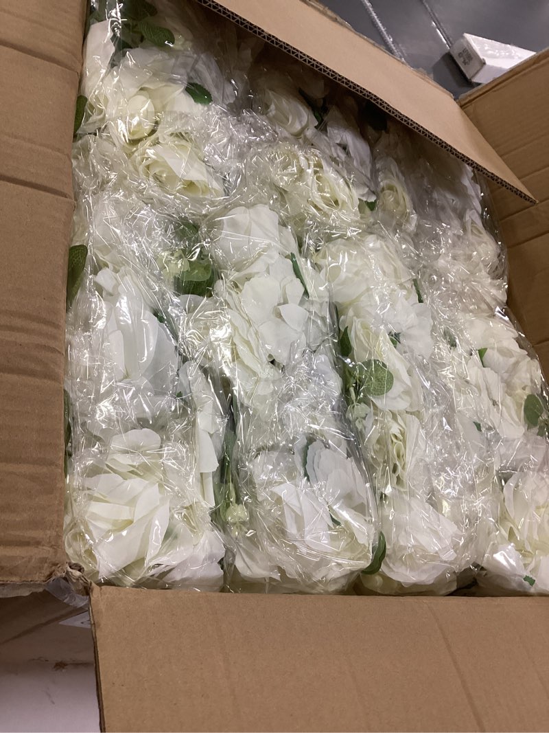 Condition photo showing New/Like New for BLOSMON Artificial Flower Balls Wedding Centerpieces 10 Pcs 15.7" Large White Fake Flowers Rose Hydrangea Ball Arrangement Center Pieces for Table Silk Floral Bouquet for Wedding Party Home Decor Diam 15.7" - 10 Pcs White