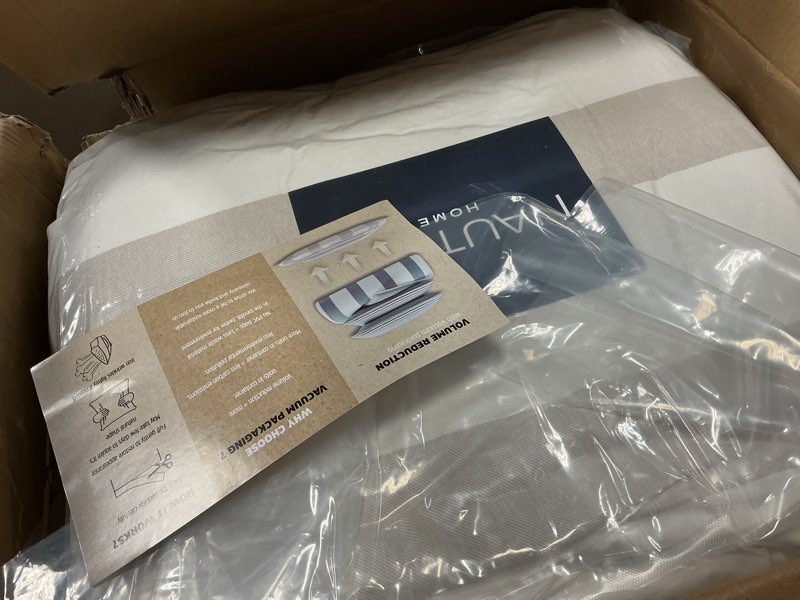 Condition photo showing New/Like New for nautica - king comforter set, reversible cotton bedding with matching shams, medium-weight, oeko-tex certified (saybrook beige)