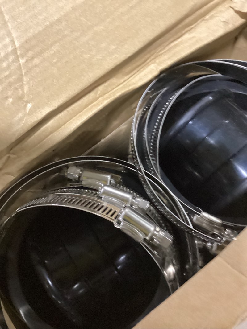 Condition photo showing Good Condition for minatee 6 pcs 4 inch dust control flex cuffs with stainless steel hose clamps, flexible pvc coupling for plastic and copper plumbing connections, connector ports dust collection fittings 6 4 inch