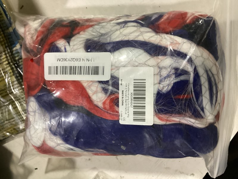 Condition photo showing Good Condition for colorground long curly cosplay wig with 2 ponytails (red/white/blue)