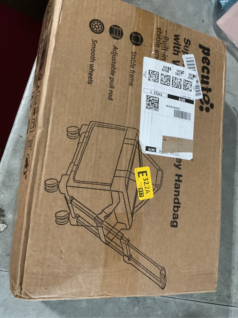 Condition photo showing New/Like New for pecute cat carrier with wheels,steel wire frame cat carrier, stable pet trolley bag for cats, pet handbag and stroller bag, portable cat carrier bag for car travel bus subway, dark grey