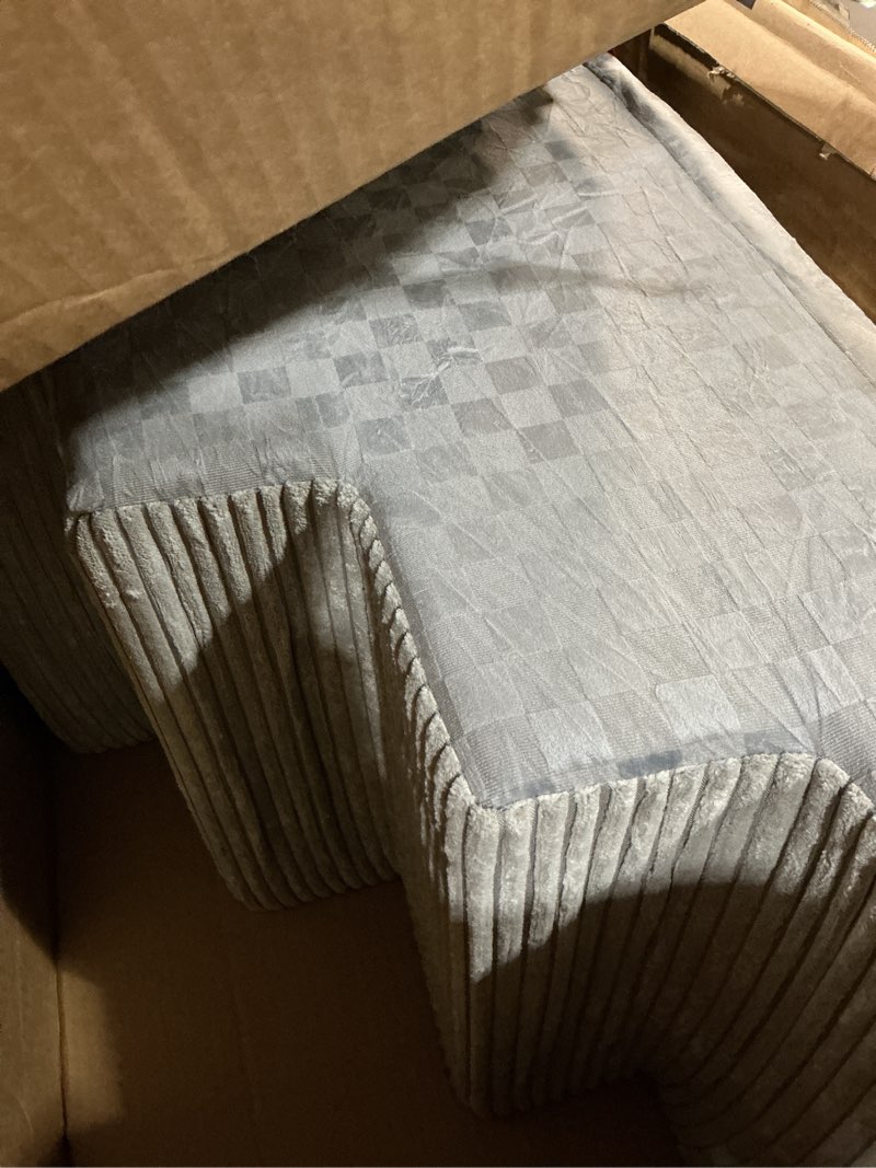 Condition photo showing As Is for Vfrog Dog Stairs for Small Dogs,17.5" H,4-Step Dog Steps Ramp for Bed and Couch with High Density Foam,Non-Slip Pet Steps for Dogs and Cats,Pet Stairs with a Washable Cover,Grey Grey 4 4-Step(24"D x 15"W x 17.5"H)