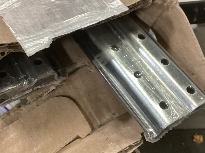 Condition photo showing As Is for Rubbermaid FastTrack Wall Mounted Storage and Organization System Rail for Home and Garage, Horizontal 48", 2-Pack, Holds up to 1,750 pounds each rail - Black (2091171) 48" Rail 2-Pack