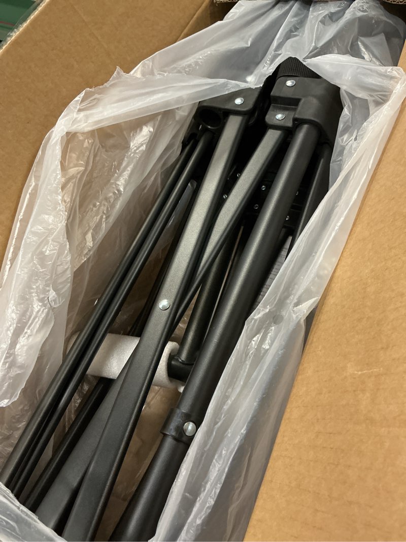 Condition photo showing As Is for 42" Foldable Mini Trampoline- 450lb Capacity Fitness Rebounder w/3-Level Adjustable T-Bar, Adults Workout Trampoline, Non-Slip Pad | Foldable Design for Home/Gym