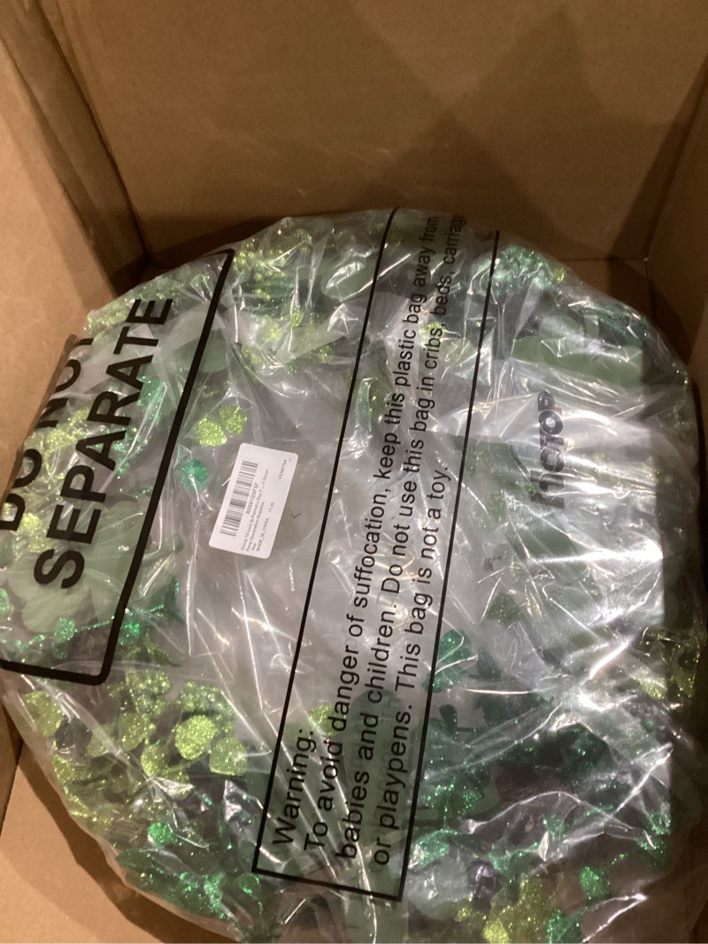 Condition photo showing Good Condition for Hotop 18 Inch St Patrick's Day Front Door Shamrock Wreath Lucky Artificial Shamrock St Patrick's Day Wreath Decorative for Home Front Door Porch Wall Garden Decor Party Decoration Supplies