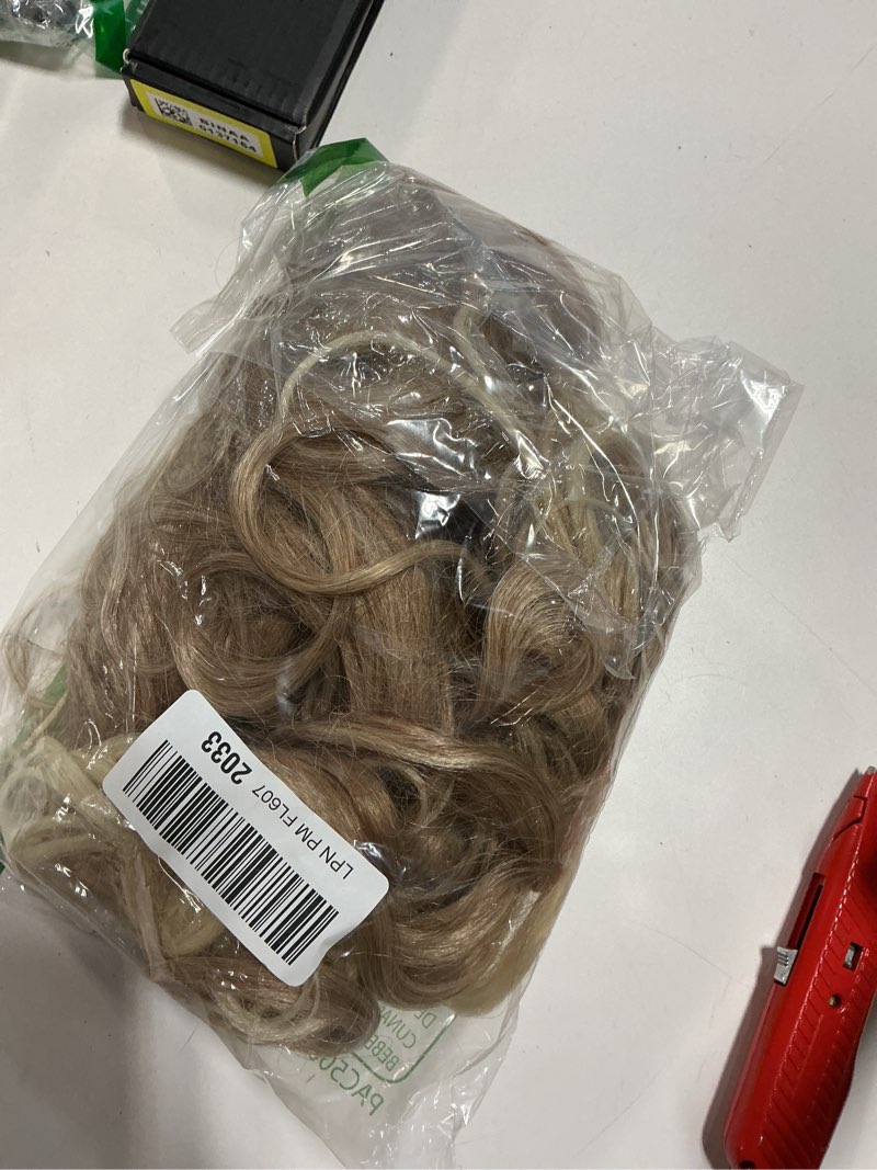 Condition photo showing New/Like New for SEIKEA Ponytail Extension, 24" Fluffy Long Wavy Curly Claw Clip Hair Extensions Ponytail Multi-layered Clip in Fake Pony Tails Natural Soft Synthetic Hairpiece Dark Blonde to Light Blonde