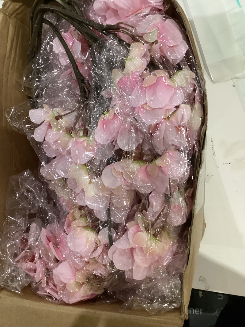 Condition photo showing New/Like New for Tigeen 36 Pcs Artificial Cherry Blossom Flower Silk Cherry Blossom Branches 15.7 Inch Fake Floral Branches Bundles Faux Flower Stems for Vase Home Wedding Table Centerpiece (Pink)