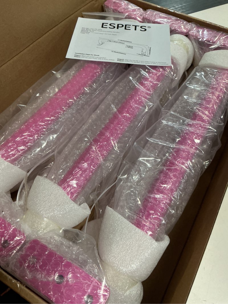 Condition photo showing Good Condition for ESPETS 17 Inch 6 Pieces Pink Safety Handles for Playground Equipment - Swing Set Attachment Grab Handle, Playset Accessories Hand Grips, Indoor Monkey Bars for Kids