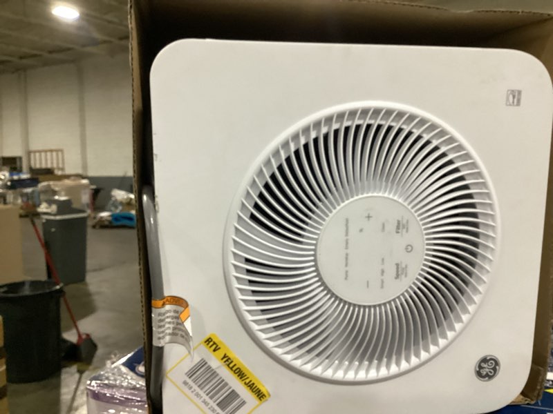 Condition photo showing As Is for ge 50 pt. for wet rooms up to 5000 sq. ft. residential dehumidifier with built-in. pump in white, wi-fi, energy star