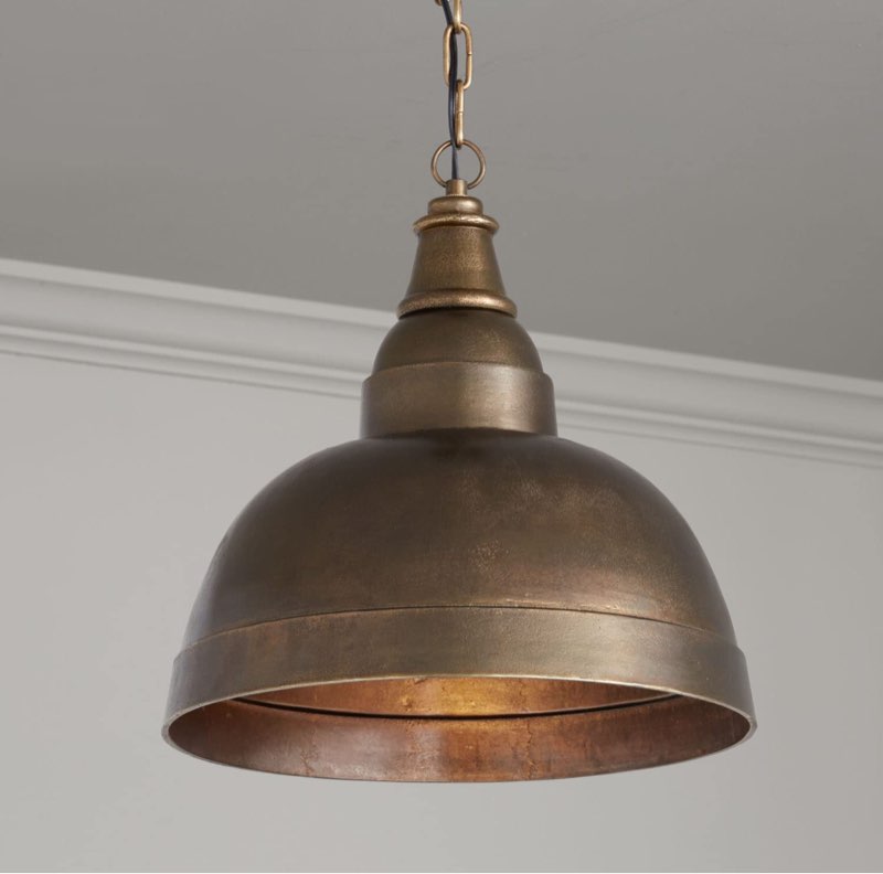 Capital Lighting 330313XB Sedona Handcrafted Sand-Cast Aluminum Industrial Metal Dome Pendant, 1-Light