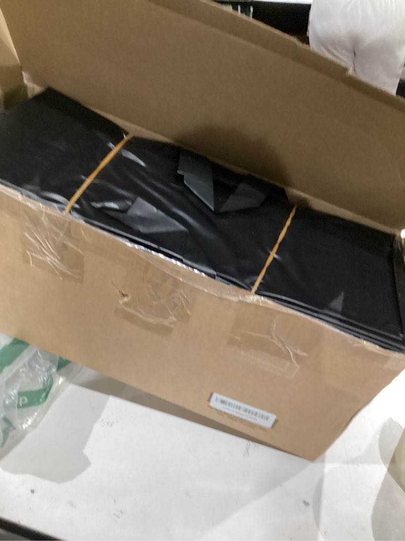 Condition photo showing As Is for XPCARE 100Pack Frosted Plastic Gift Bags, 16x6x12 Black Plastic Shopping Bags with Handles for Small Business, Boutiques, Retail Stores, Gifts & Merchandise Black 100