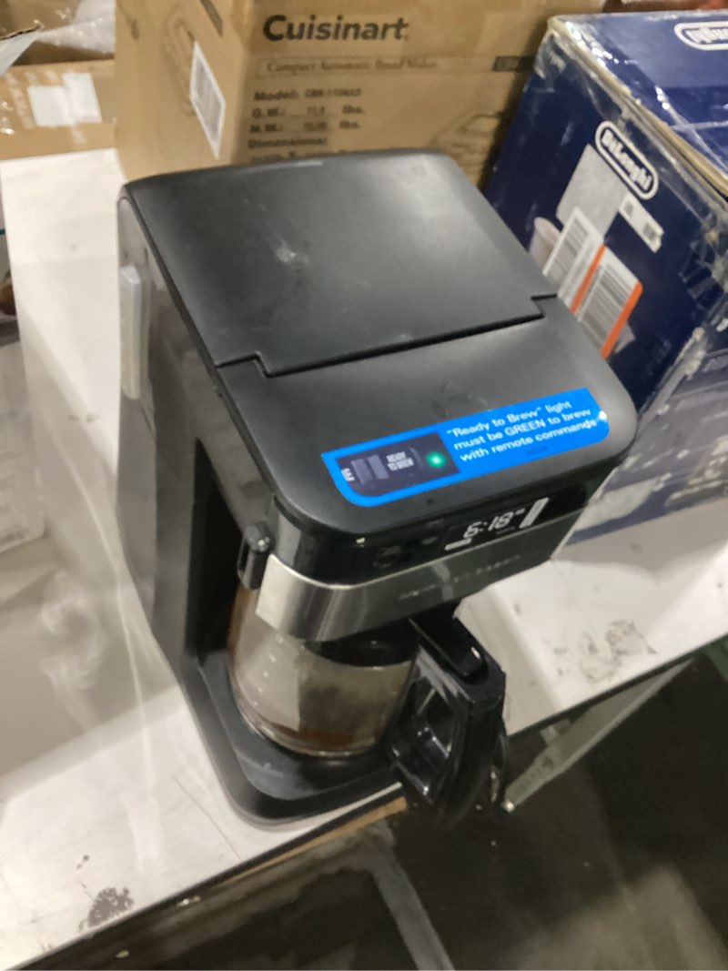 Condition photo showing As Is for Not tested!!! Hamilton Beach Works with Alexa Smart Coffee Maker, Programmable, 12 Cup Capacity, Black and Stainless Steel (49350R)