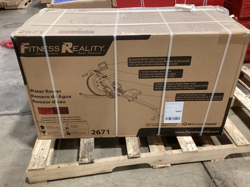 Condition photo showing New/Like New for water rowing machine 300 lb weight capacity water rower