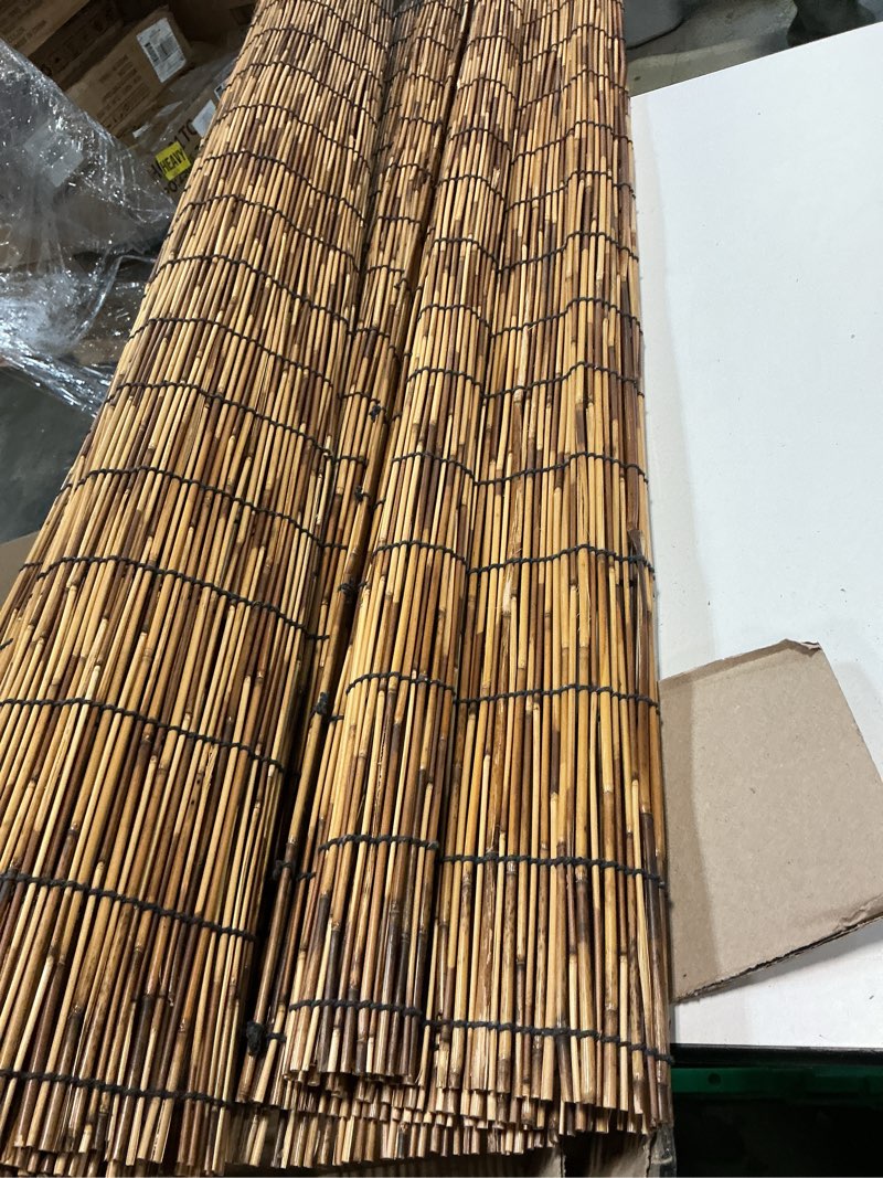 Condition photo showing As Is for VEVOR Natural Reed Fencing, 4 ft x 16.4 ft, Decorative Natural Reed Fencing Roll, Decorative Fence for Backyard Divider, Privacy Screen Panel Curtain for Balcony Patio Garden Backyard Outdoor, Brown Brown 4ft x 16.4ft