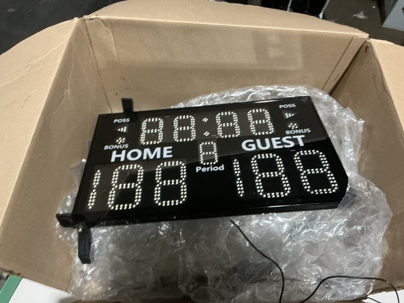 LED Scoreboard Electronic Digital Scoreboard with Remote Portable LED Score Keeper with Power Cord Power Adapter Digital Baseball Game Score Board for Competitive Games 22.8*0.96*13.7in (Black)