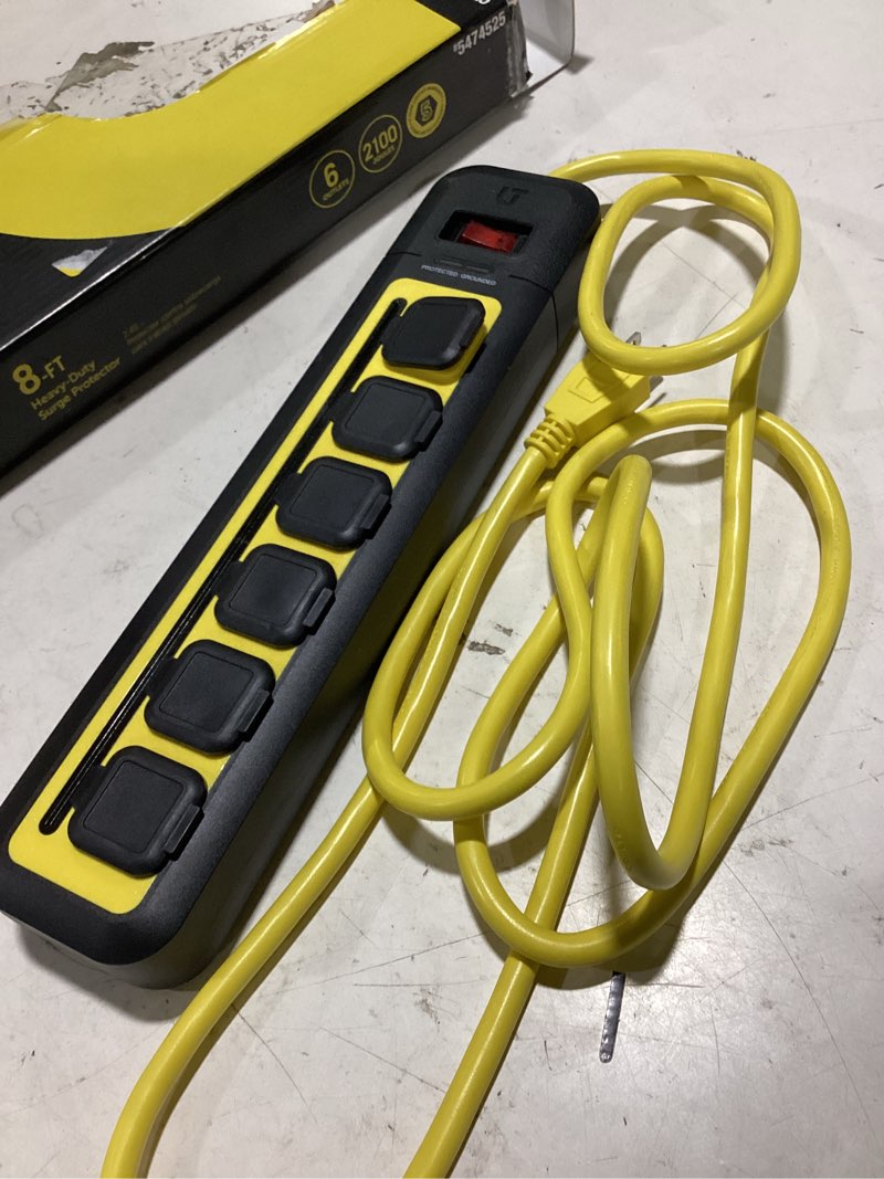 Condition photo showing Good Condition for utilitech 8-ft 5-outlet 2250 joules 1875-watt 1875va multiple colors/finishes indoor ac surge protector