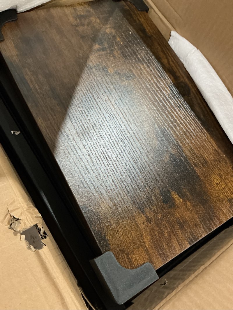 Condition photo showing As Is for hoobro 29.5" narrow console table, 3-tier entryway table, thin sofa table with shelves, side table, display table, for hallway, entrance bb73xg01 bf73xg01