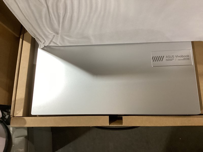 Condition photo showing New/Like New for asus vivobook go 15.6” slim laptop, amd ryzen 5 7520u, 8gb, 512gb, windows 11 home, cool silver, military grade durability, fast charging, webcam shield, e1504fa-as54 new - quad core
