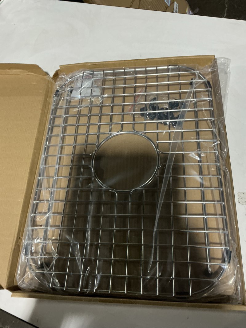 Condition photo showing Good Condition for Serene Valley Sink Grid 18-1/8" L x 13-3/8" W, Centered Drain with Corner Radius 3-1/2", NDG1813C