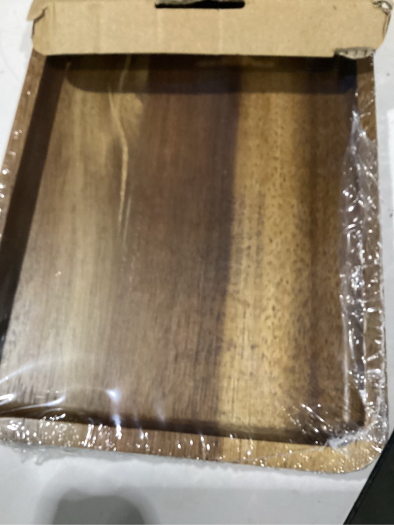 Condition photo showing New/Like New for weenson acacia wood bathroom vanity tray for soap dispenser, toiletries, makeup, perfume, decor, kitchen tray for counter salt spice, toilet tank tray for candle, nightstand 11.8"x6.1" acacia 11.8" x 6.1" x 0.8"