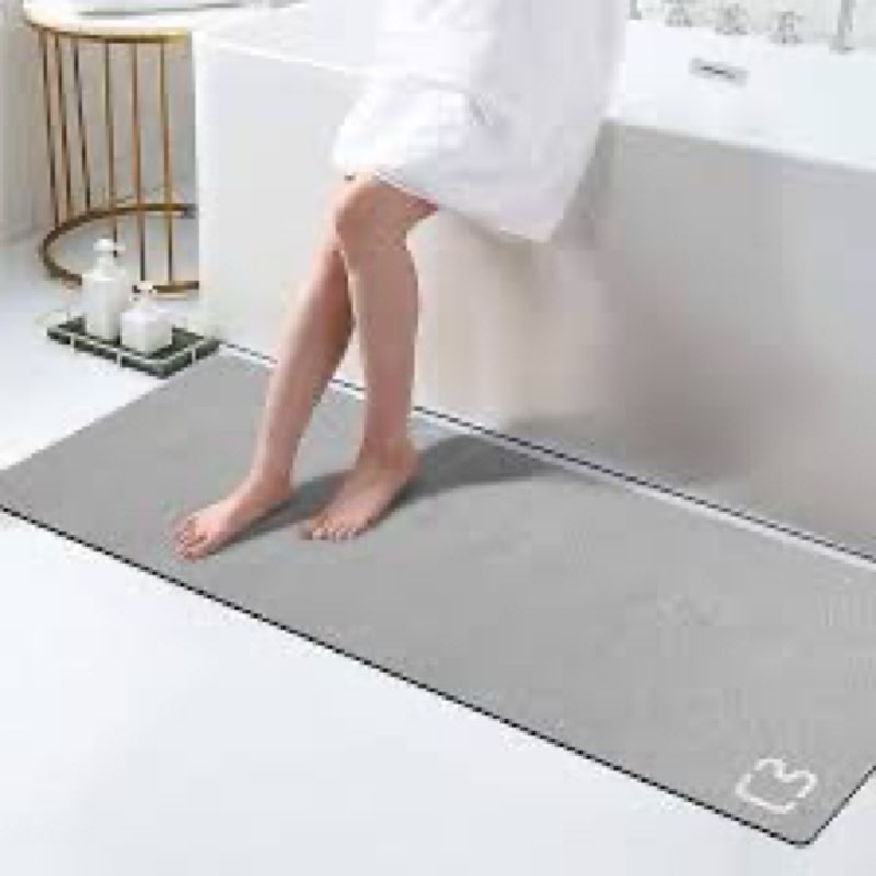 Greenturf Large Diatomite Stone Bath Mat, Premium Non-Slip Natural Diatomaceous Earth Bathtub Fast D