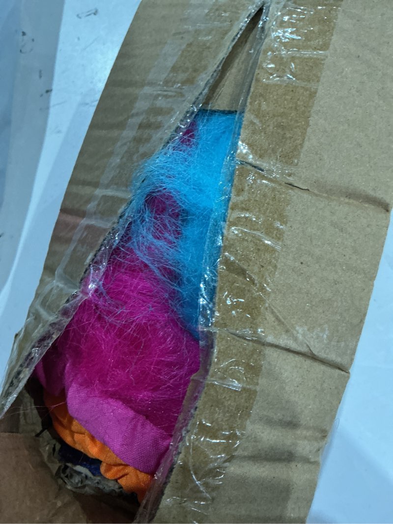 Condition photo showing Good Condition for 4pcs funny wig for women men crazy neon clown wig bob troll hair colorful vibrant cosplay hairband for cosplay parties, sky blue, deep blue, rose red, orange (troll) sky blue, deep rose red, orange