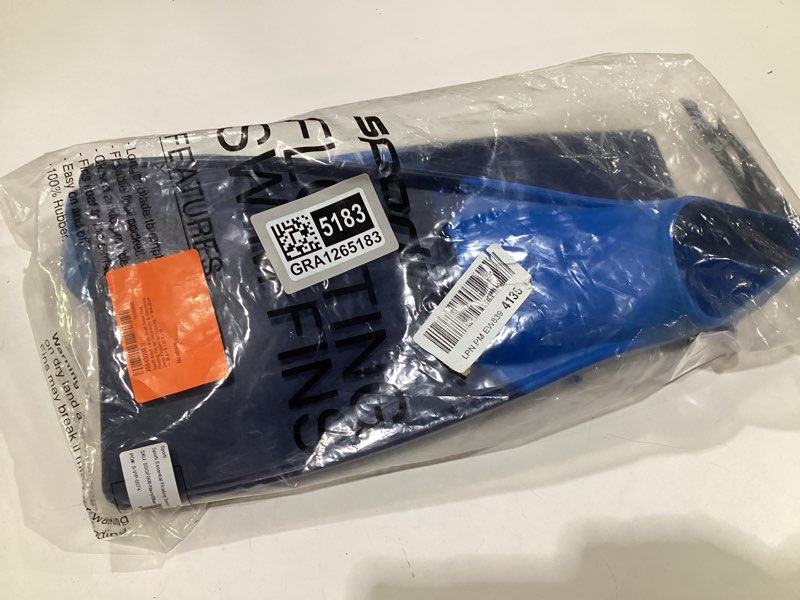 Condition photo showing As Is for Sporti Adult-Kids Swim Fins for Pool Lap Swimming - Long Floating Fins for Swimming & Snorkeling - Swim Flippers for Training M 8-9 / W 9-10 Navy-Blue