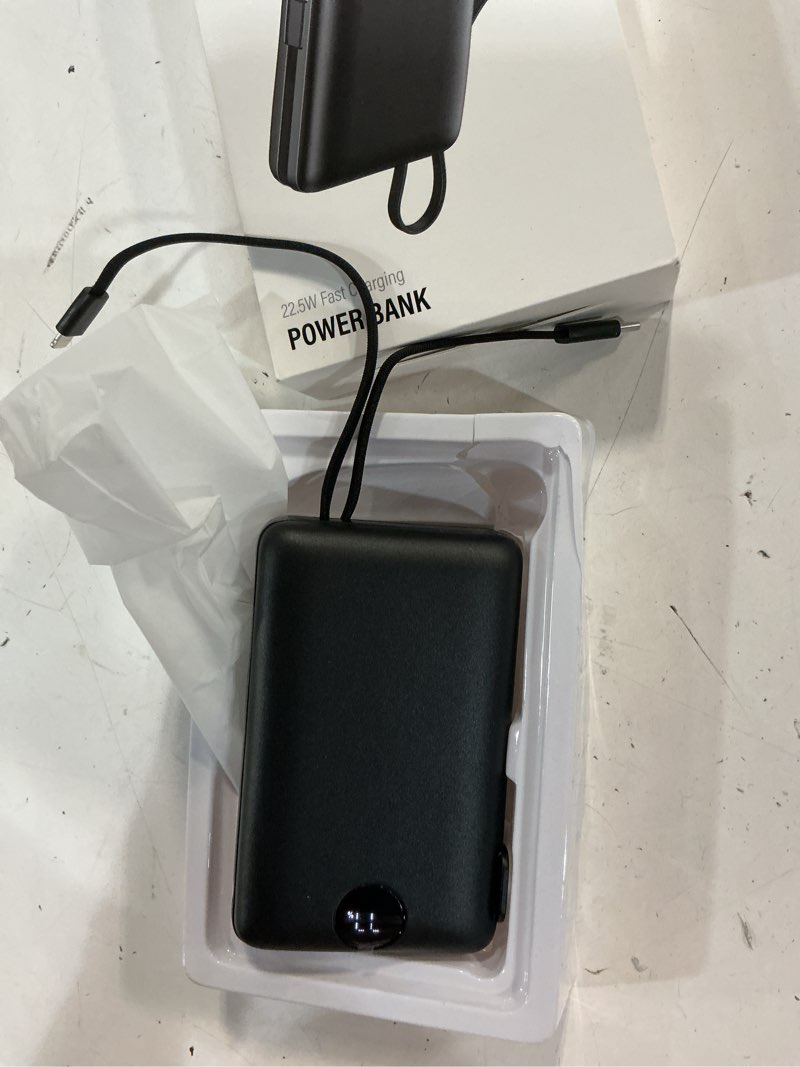 Condition photo showing New/Like New for portable charger power bank 50000mah larger capacity, built-in wall plug usb-c & ios cables, 22.5w fast charging battery pack with led display, travel essential for camping, iphone, samsung black