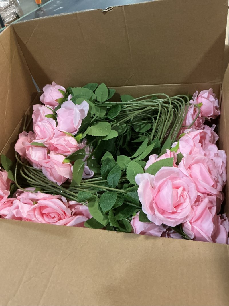 Condition photo showing Good Condition for Hotop 80 Pcs Artificial Rose Flowers Bulk with Long Stem Fake Roses Silk Realistic Bouquet for DIY Wedding Bridal Shower Party Table Centerpieces Home Decorations(Pink)