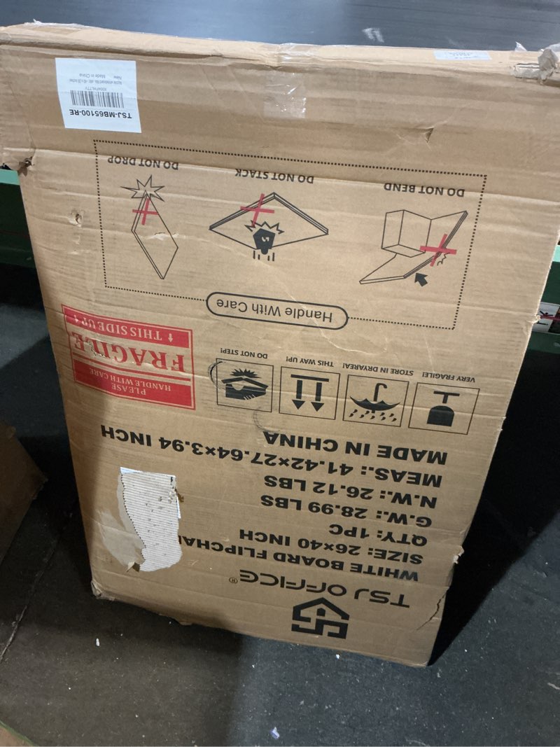 Condition photo showing Good Condition for tsj office rolling whiteboard standing - 40 x 26 inches magnetic mobile white board with stand, height adjustable dry erase board on wheels with paper clamp on top, red
