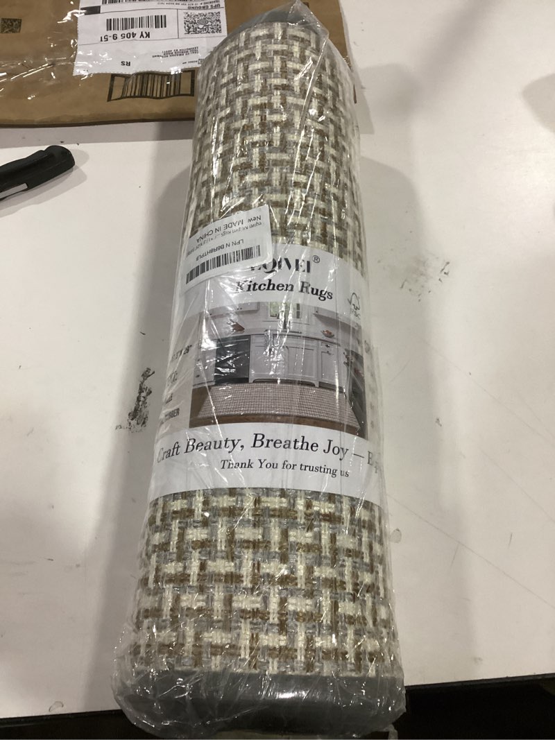 Condition photo showing New/Like New for Kitchen Rugs and Mats Non Skid Washable Set of 2 PCS, Absorbent Runner Rugs for Kitchen, Front of Sink, Kitchen Mats for Floor, 17.3"x 47"+17.3"x 29" (Gray) Grey