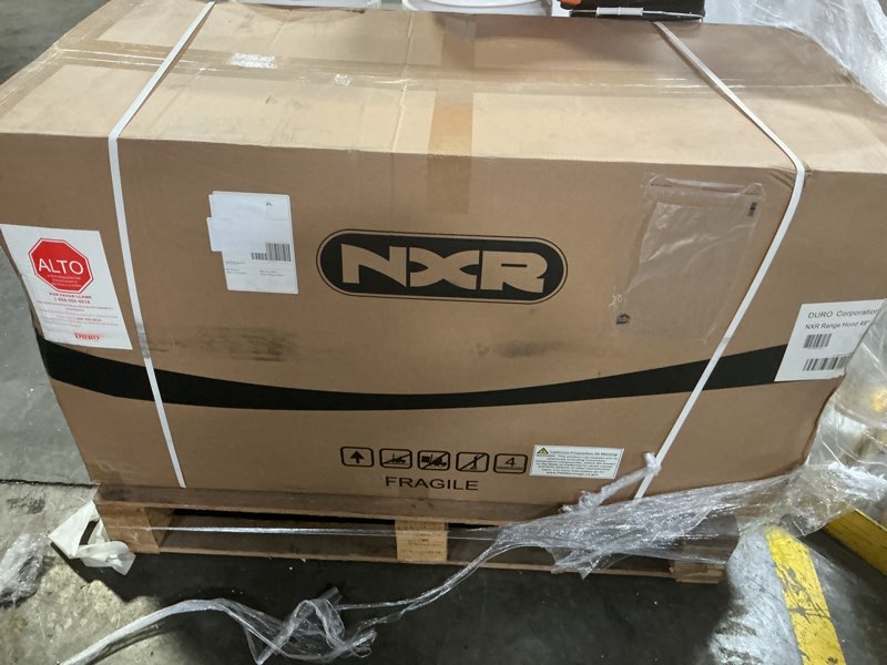 Condition photo showing New/Like New for nxr rh4801 48 inch professional style under cabinet range hood with 1200 cfm, stainless steel baffle filters, 4 speeds and led lighting in stainless
