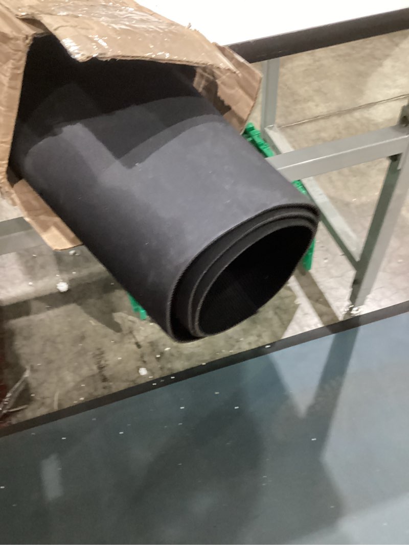 Condition photo showing Good Condition for rubber-cal 03_168_w_fr_04 fine rib corrugated rubber mats, 1/8" thick x 4' x 4' runners, black 4ft x 4ft