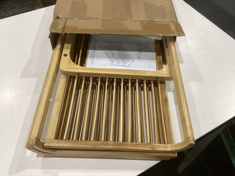 Condition photo showing New/Like New for Honey-Can-Do SHO-01599 Bamboo 3-Tier Shoe Shelf 3-Tier Bamboo Shoe Shelf
