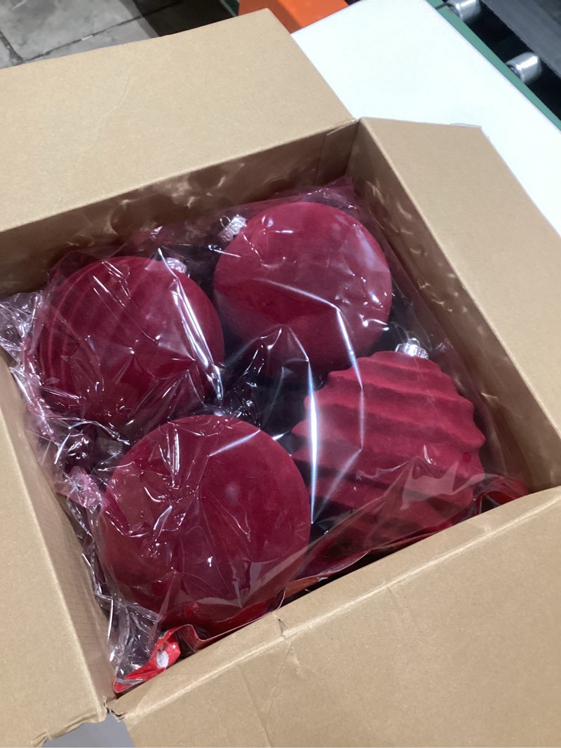 Syhood 8 Pcs 6 Inch Velvet Christmas Balls Large Velvet Ornaments Balls Xmas Tree Decorations Hangin