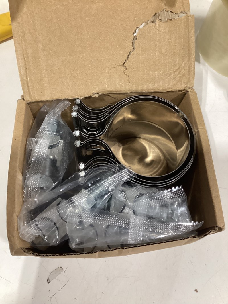 Condition photo showing Good Condition for Similar product 4 Pcs 2.5 Inch Exhaust Clamp 2 1/2\" Stainless Steel Exhaust Pipe Muffler Clamp Butt Joint Band Sleeve Coupler for Pipes Muffler Connections, Catalytic Converters