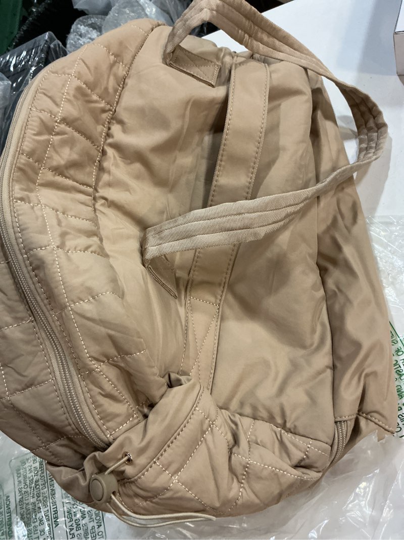 Condition photo showing Good Condition for lovevook large travel duffle bag,weekender bags for women with shoe compartment,puffer carry on bags for airplanes,hospital bag for labor and delivery,overnight bag with toiletry bag,gym tote bag x-large khaki