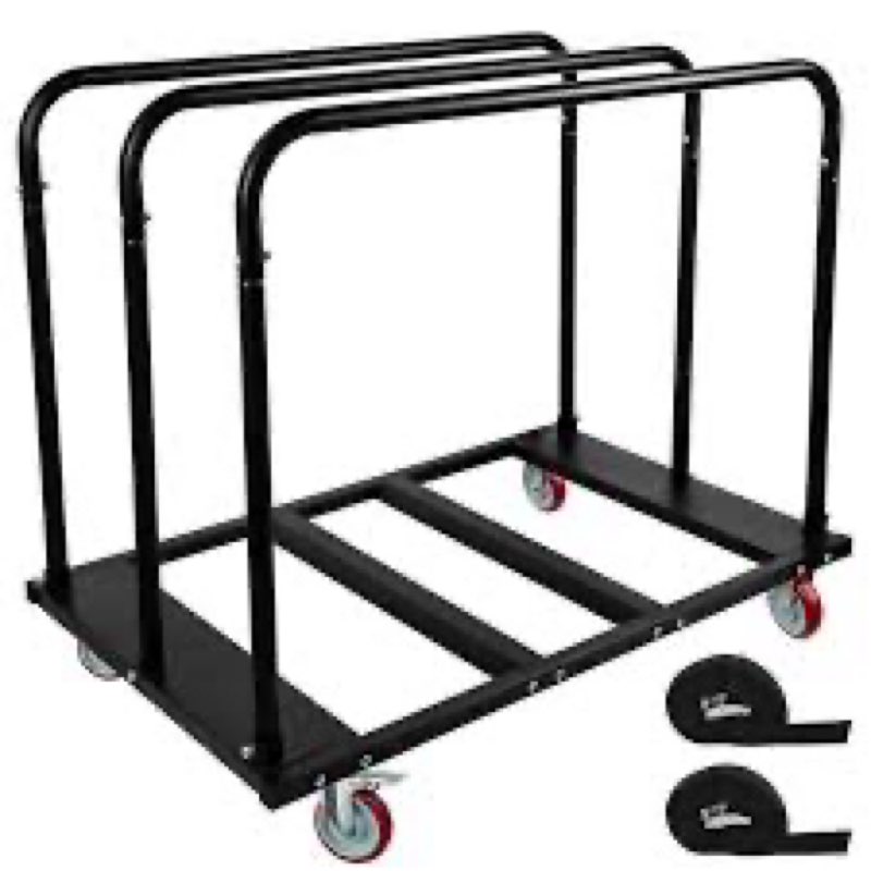 Folding Table Cart, Heavy Duty Drywall Cart 1800 LBS & 10 Table Capacity, Table Dolly with 5" PU Swi