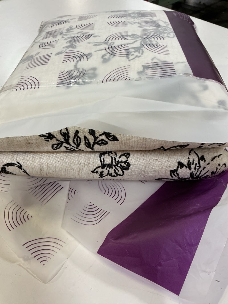 Condition photo showing New/Like New for jinchan Lined Linen Blend Curtain Floral Curtains for Living Room 90 Inches Long Black Peony Flower Printed Curtain Back Tab Farmhouse Patterned Drapes Bedroom Window Curtains Set 2 Panels #Lined Floral Black 50"W x 90"L (Pack of 2)