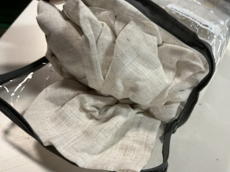 Condition photo showing Good Condition for pinch pleated curtains blackout, linen blackout curtains 108 inches long 2 panels set for bedroom, thermal insulated pinch pleated drapes for living room, 40" w x 108" l (pack of 2), natural bare | natural 40"w x 108"l (pack of 2)