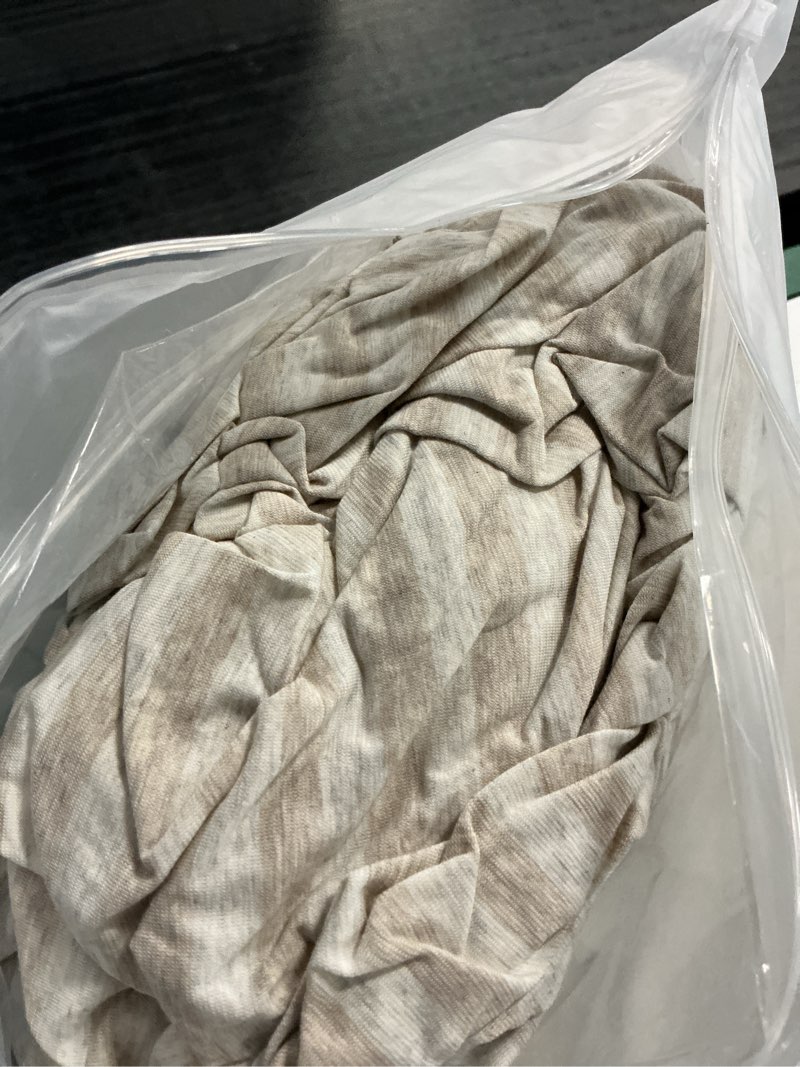 Condition photo showing As Is for pure era jersey knit duvet cover set 100% t-shirt heather cotton super soft comfy classic striped design, with zipper closure, heather beige stripe, cal king beige stripe (no comforter) california king