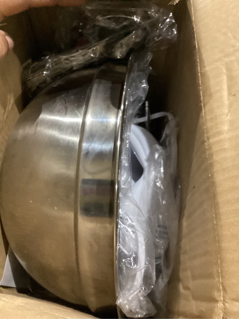 Condition photo showing New/Like New for 5-Speed Electric Hand Mixer, 4 Large Mixing Bowls Set, Handheld Mixers with Whisks Beater, Stainless Steel Metal Nesting Bowl Measuring Cups Spoons Kitchen Cake Blender for Baking Supplies Cake Mixer with Bowls Set