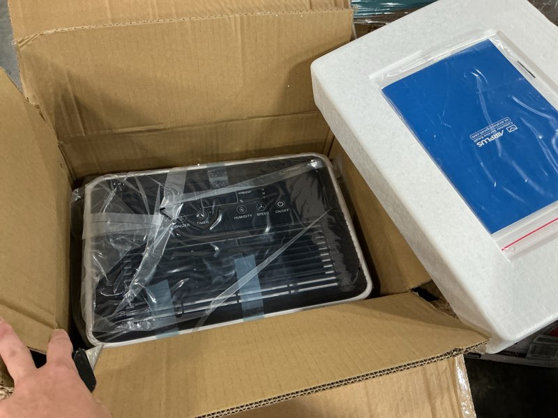 Condition photo showing Good Condition for airplus dehumidifier for basement - 4,500 sq. ft. 70 pints, multifunctional dehumidifier with drain hose & auto shut-off function, powerful dehumidifiers for home(ap2103) 70 pints/day 4,500 sq. ft